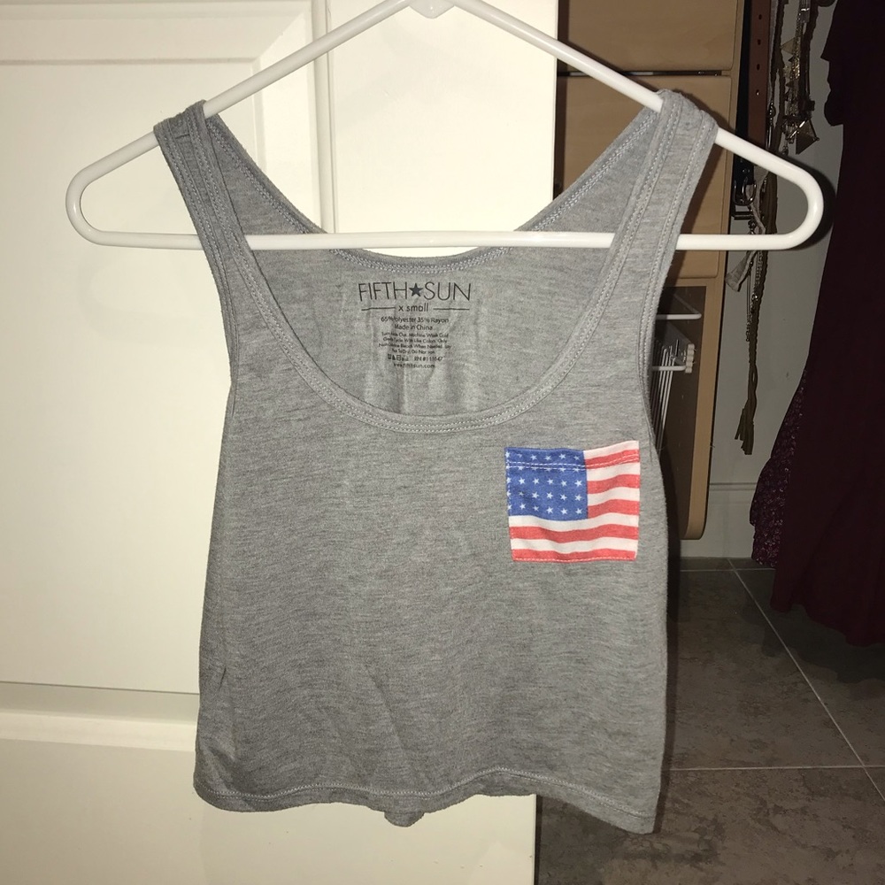 American Flag crop tank top